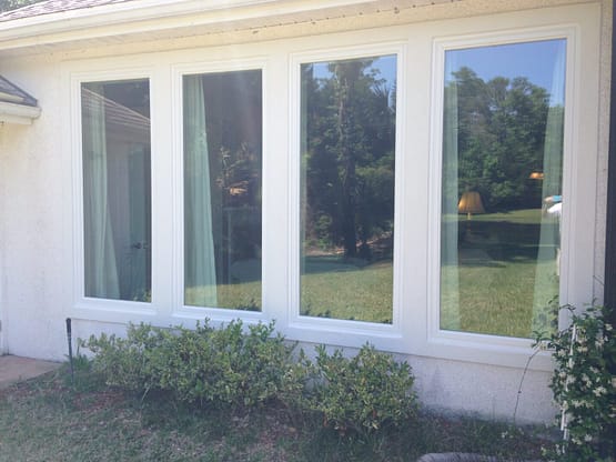 A window that is open and has many windows.