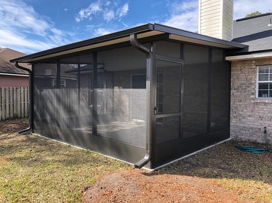 A black building with a lot of windows