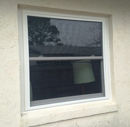 A window with no glass in the outside.